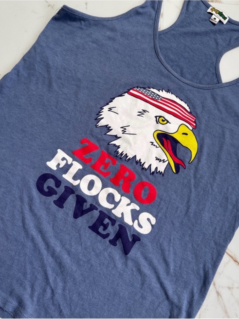Tipsy Elves patriotic USA 4th of July zero flocks given tank top